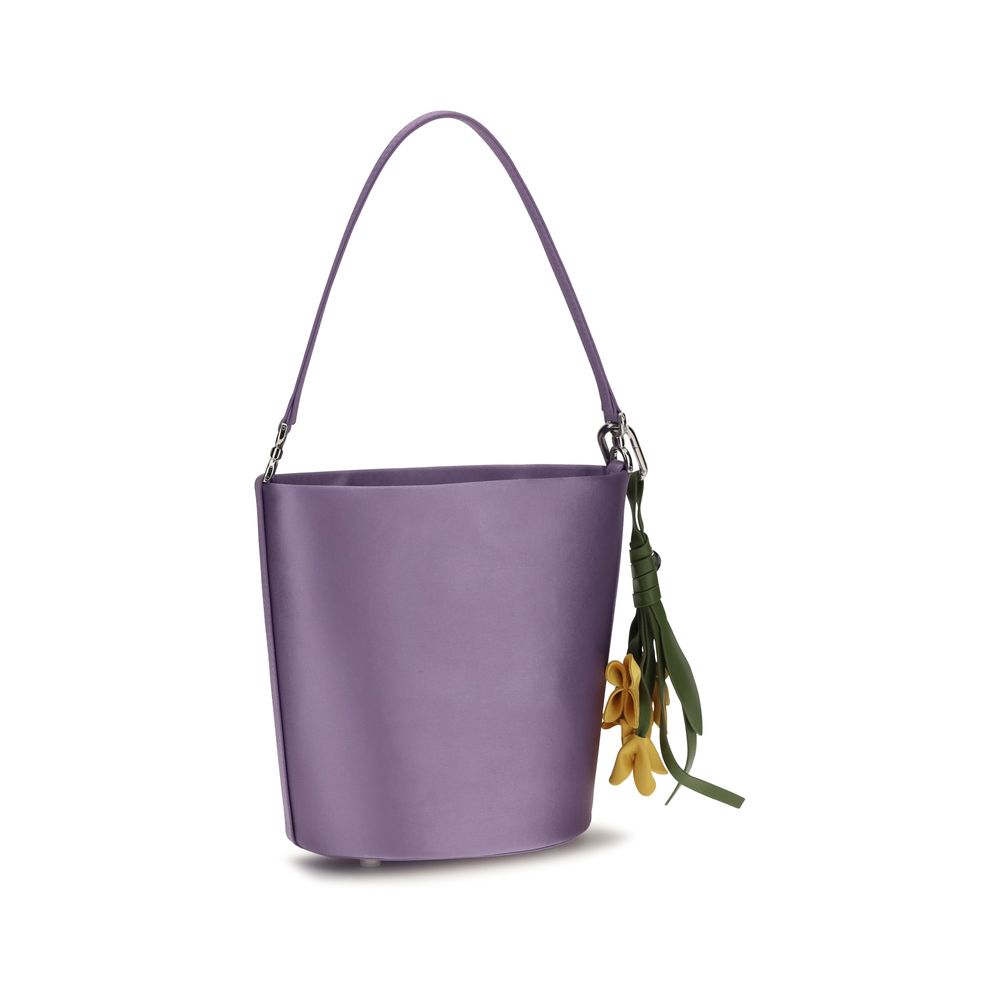 Self-Portrait Purple Polyester Backet Bag for Women