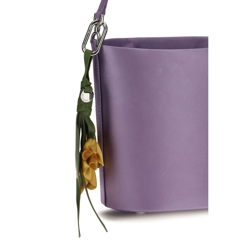 Self-Portrait Purple Polyester Backet Bag for Women