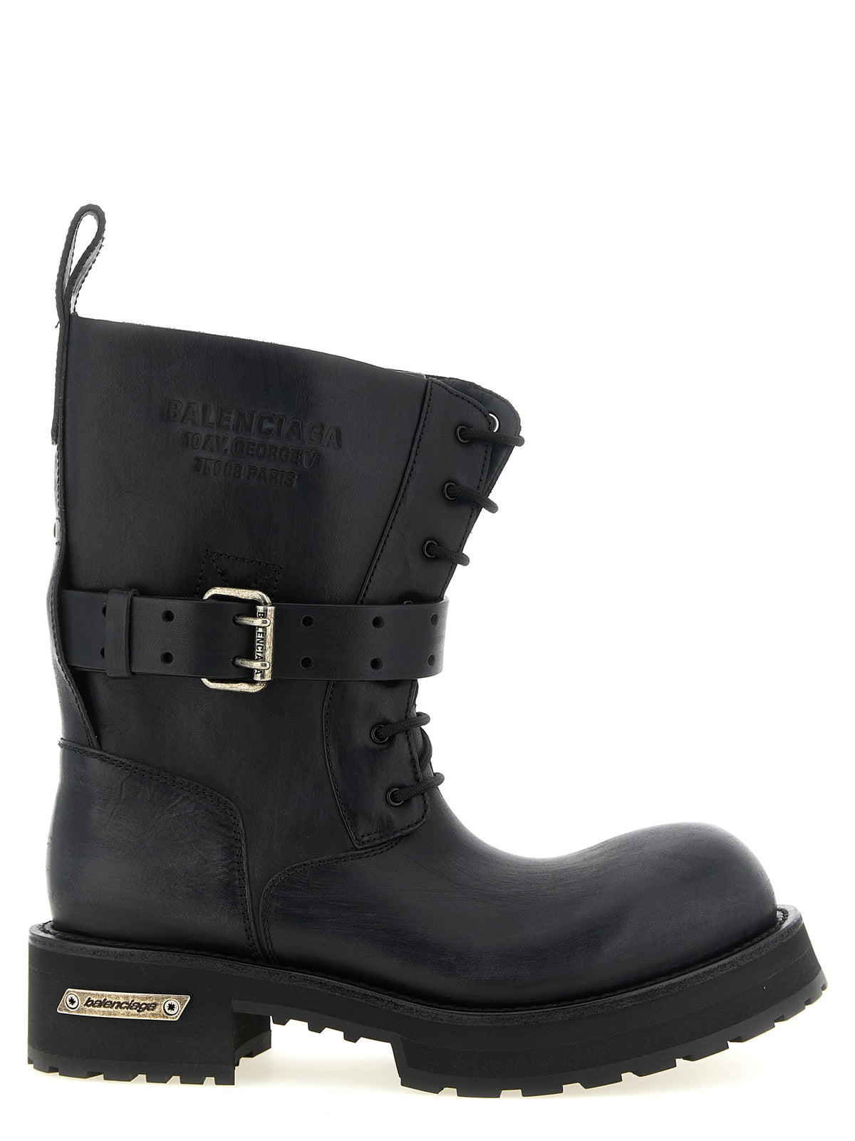 Balenciaga Black Calfskin Ankle Boots for Men