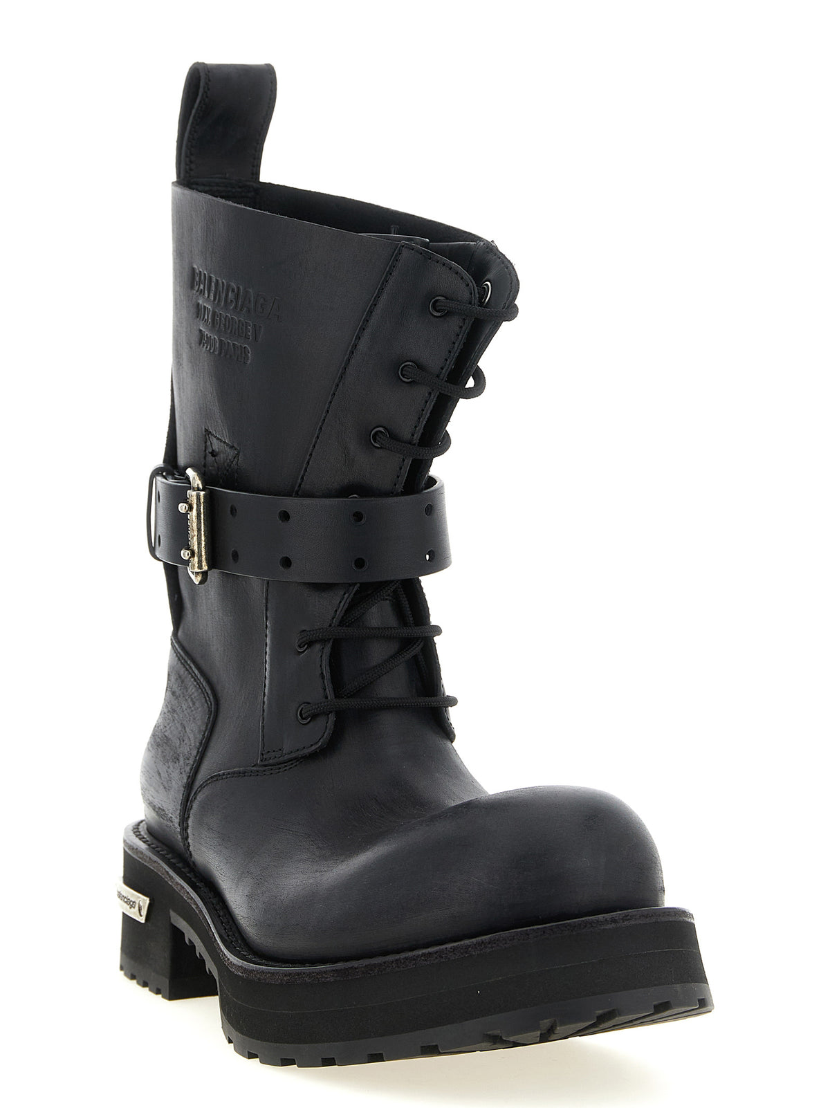 Balenciaga Black Calfskin Ankle Boots for Men