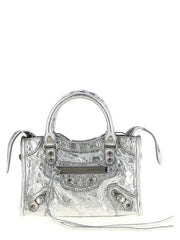 Balenciaga Silver Lamb Leather Crossbody Bag