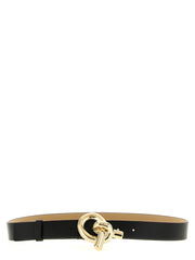 Fabiana Filippi Black Leather Thin Belt