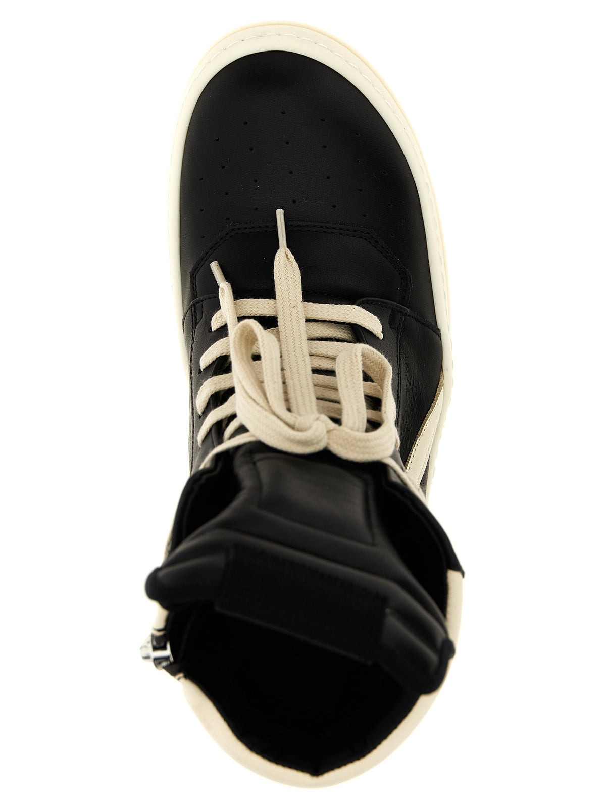 Rick Owens Bicolor Calfskin High Top Sneakers for Women