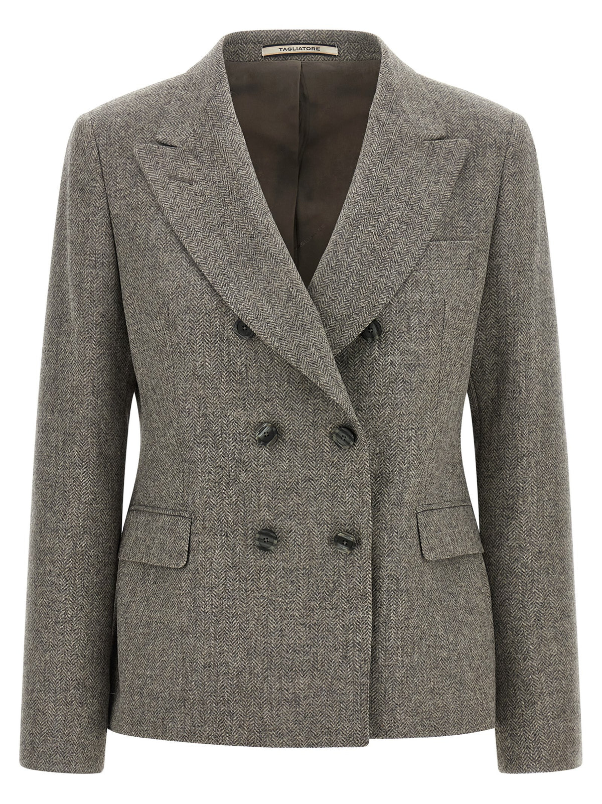 Tagliatore Gray Virgin Wool Blazer for Women