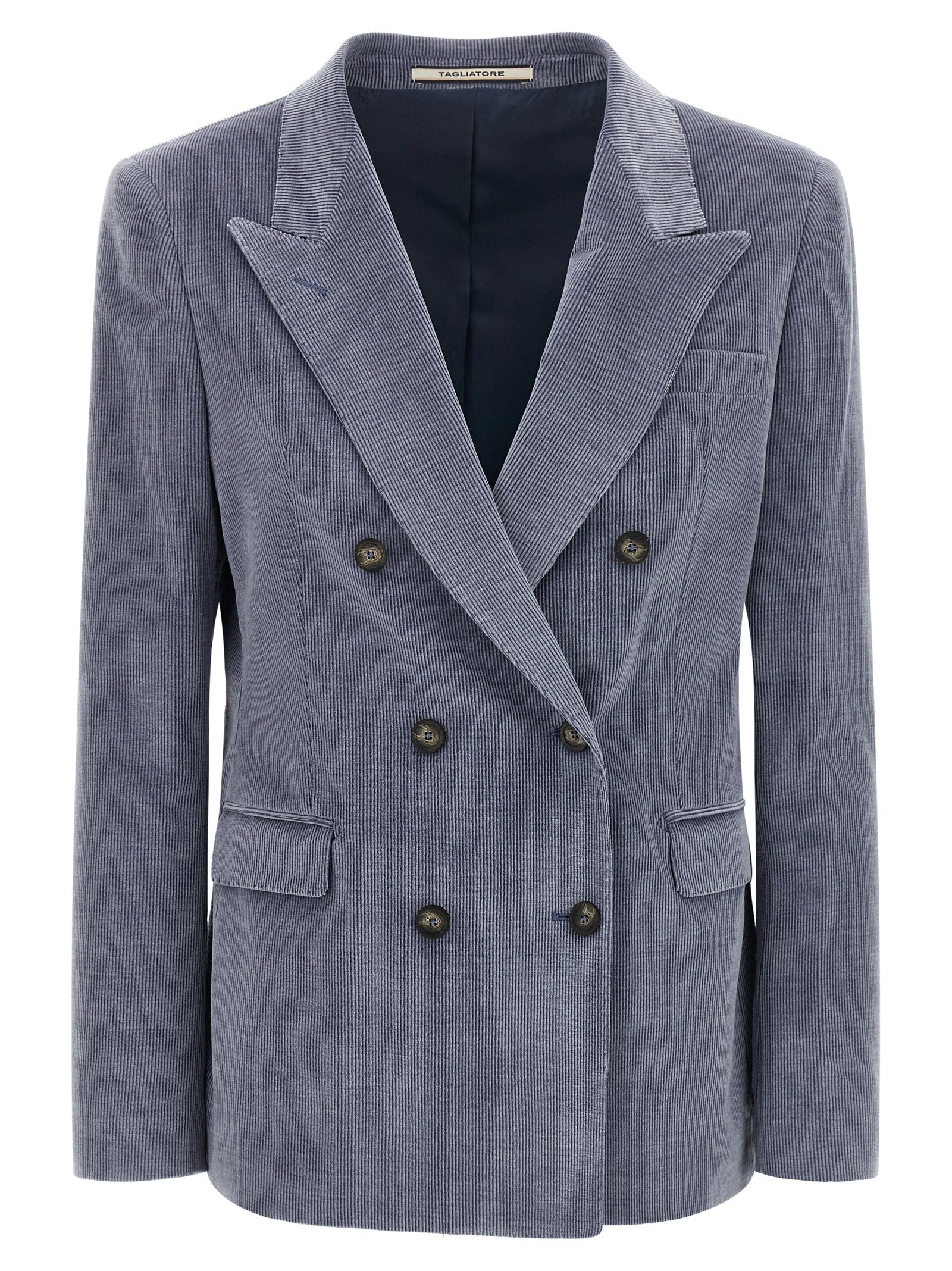 Tagliatore Blue Cotton Blazer for Women