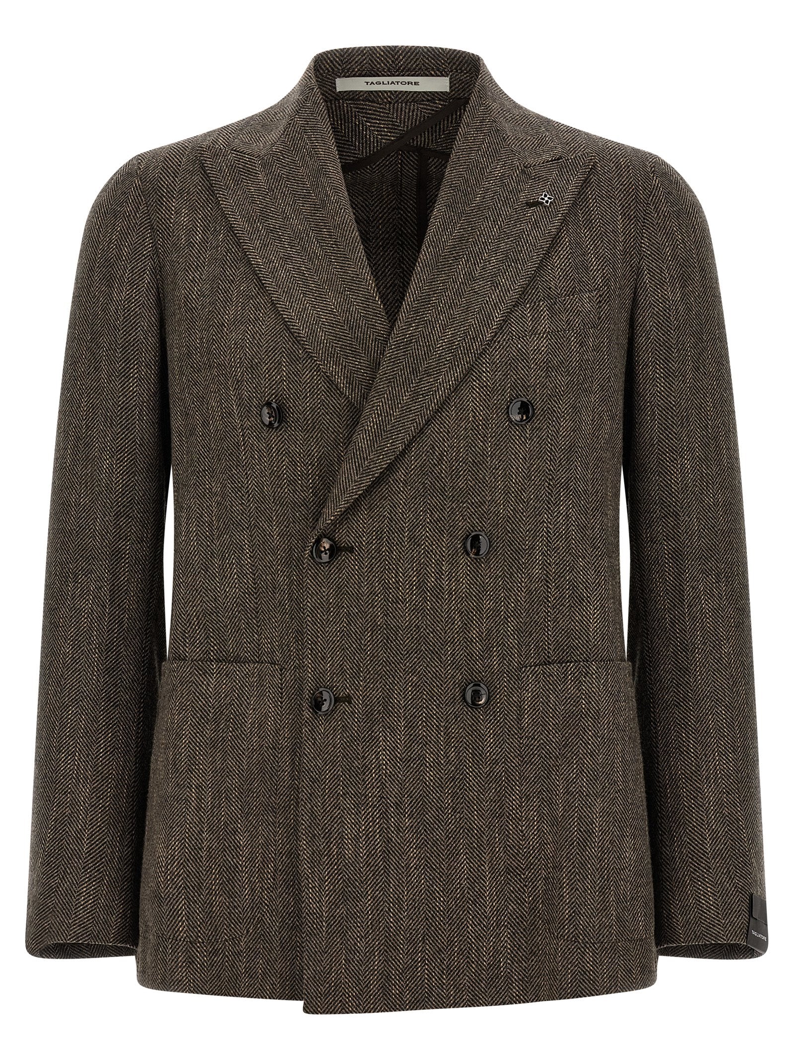 Tagliatore Brown Virgin Wool Blazer for Men