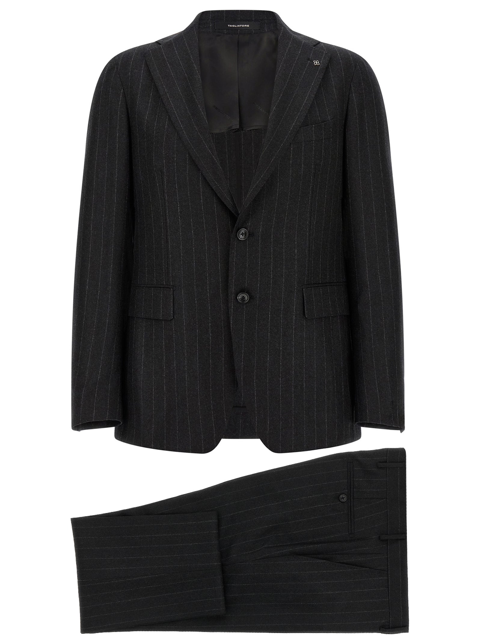 Tagliatore Gray Virgin Wool Two-Piece Suit for Men