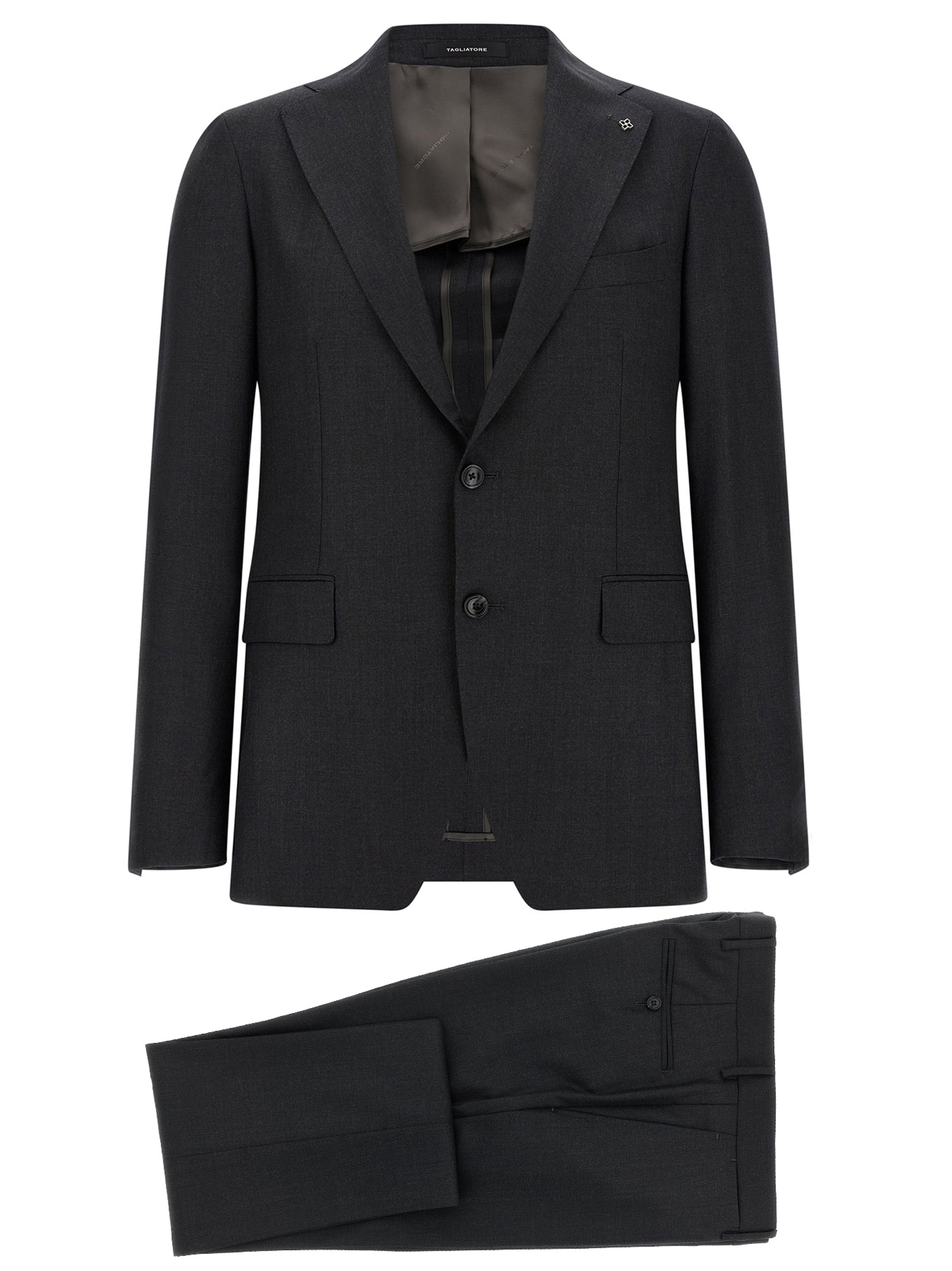 Tagliatore Gray Virgin Wool Two-Piece Suit for Men
