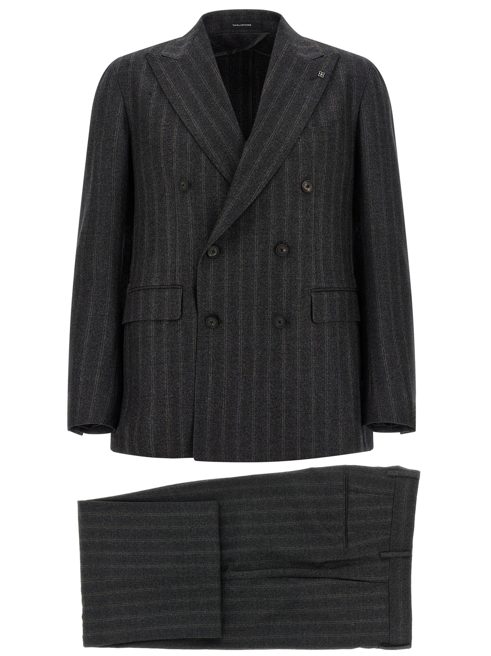 Tagliatore Gray Virgin Wool Two-Piece Suit for Men