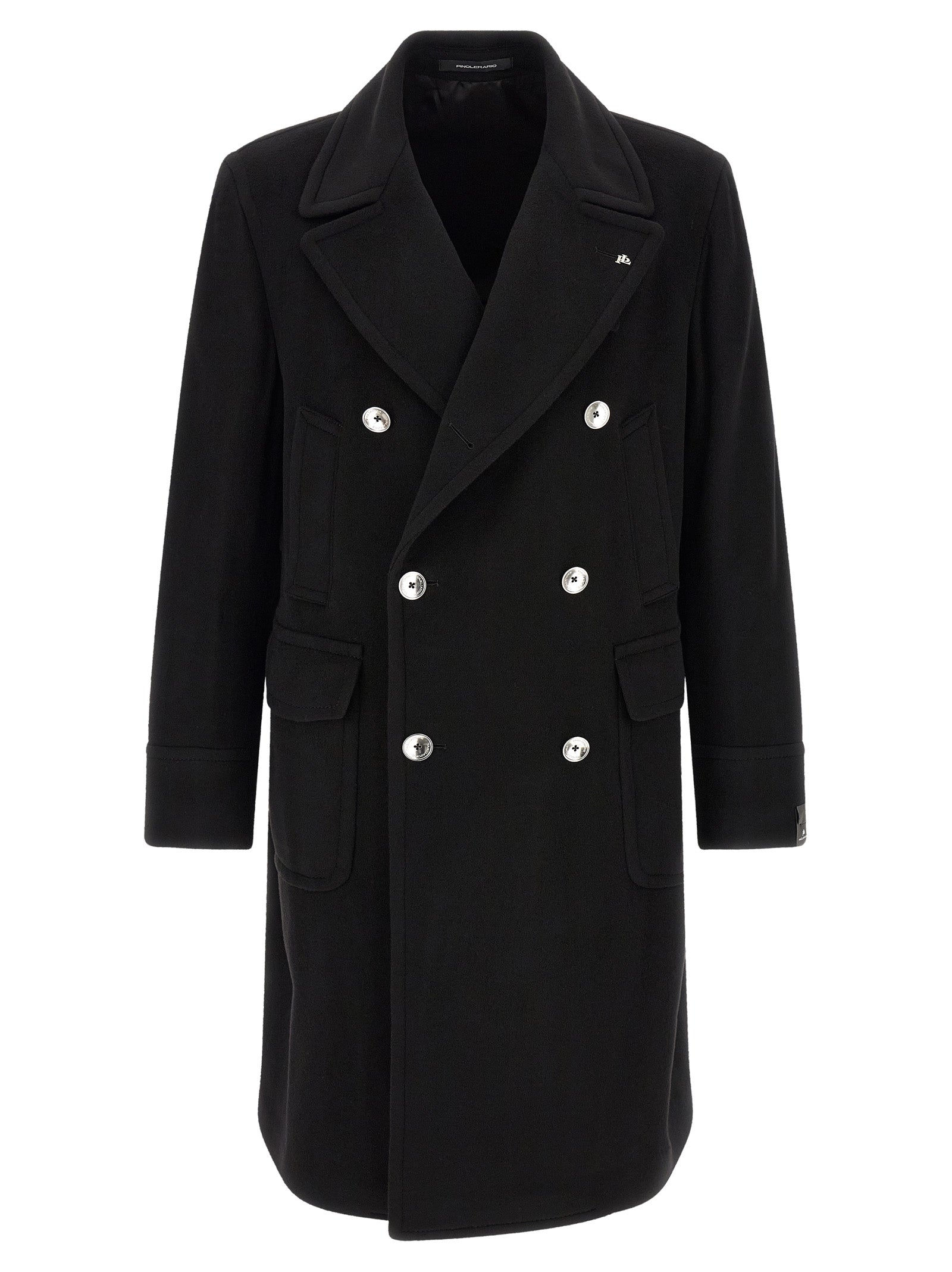 Tagliatore Black Cashmere Coat for Men