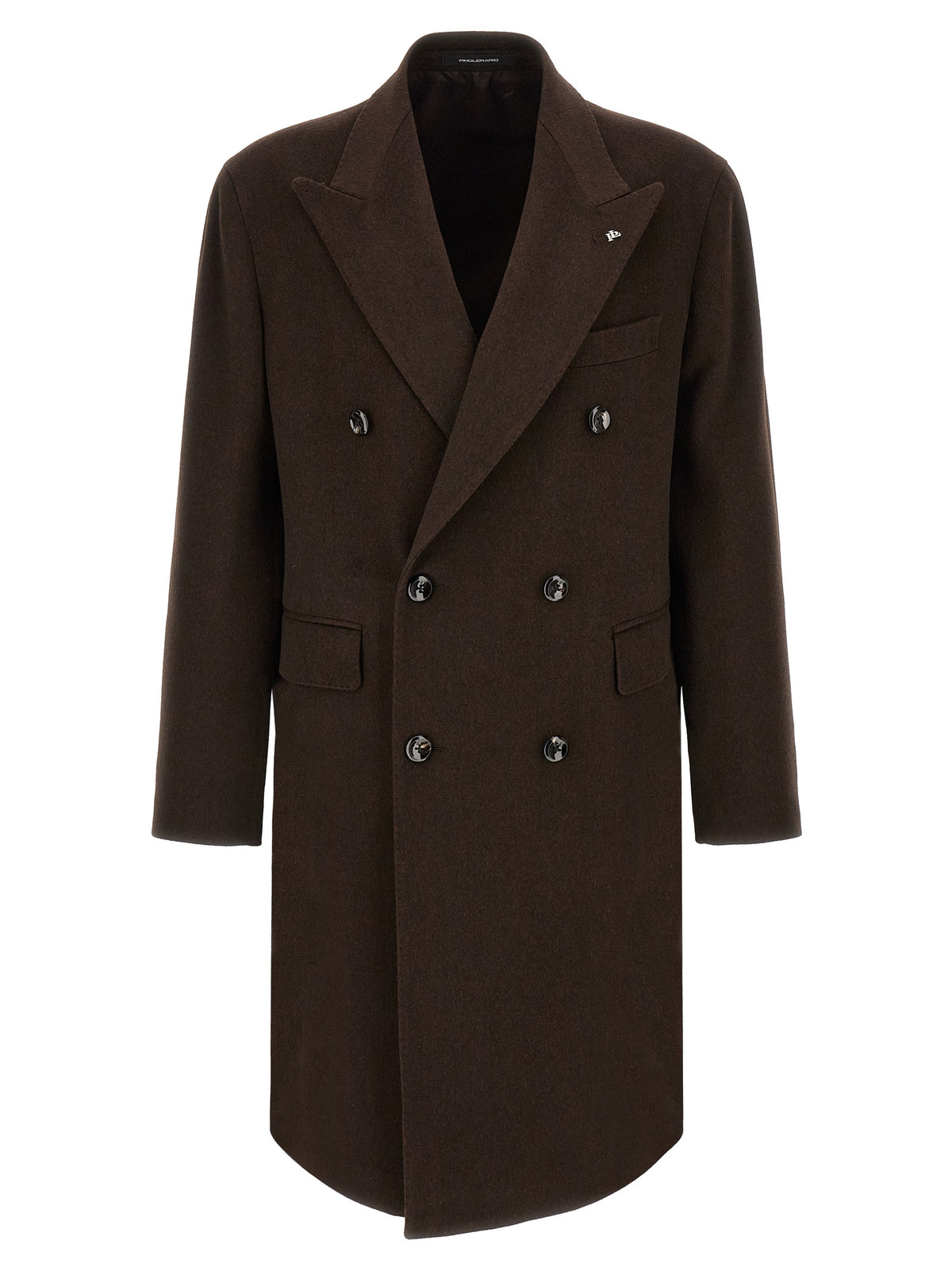 Tagliatore Brown Virgin Wool Coat for Men