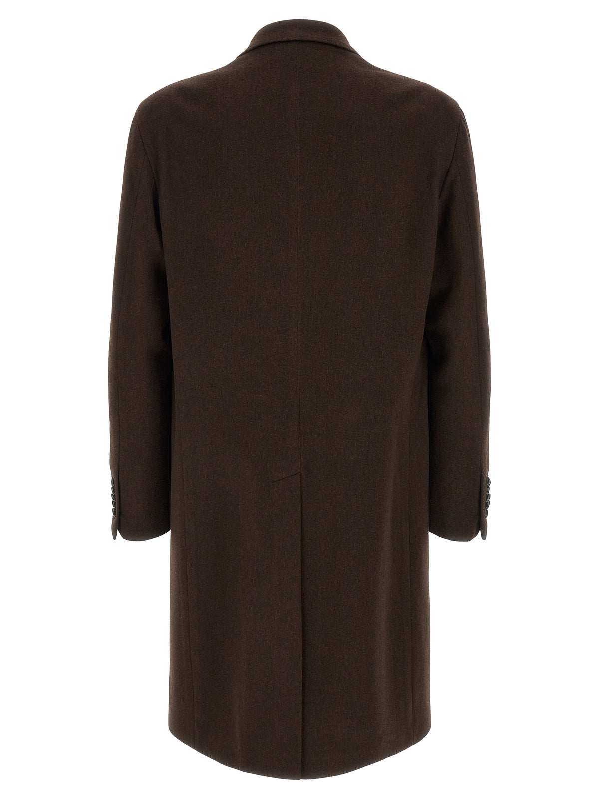 Tagliatore Brown Virgin Wool Coat for Men