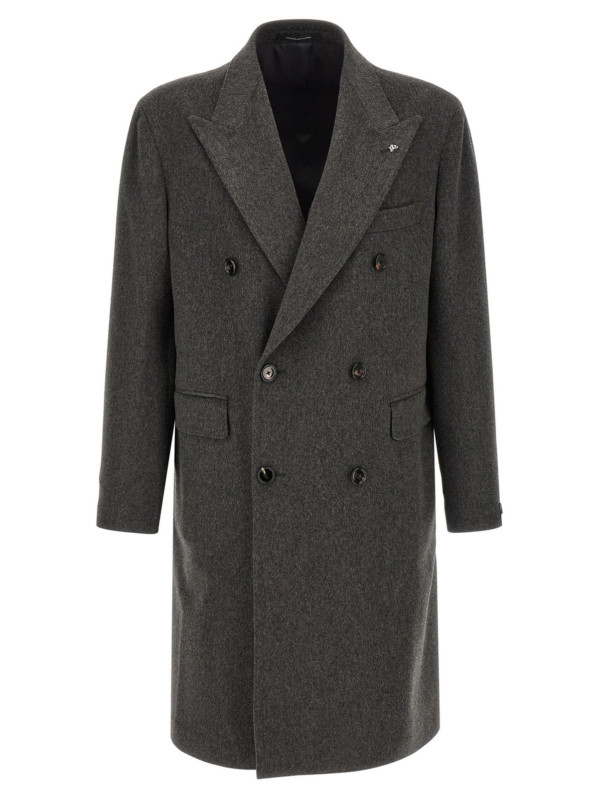 Tagliatore Gray Virgin Wool Coat for Men