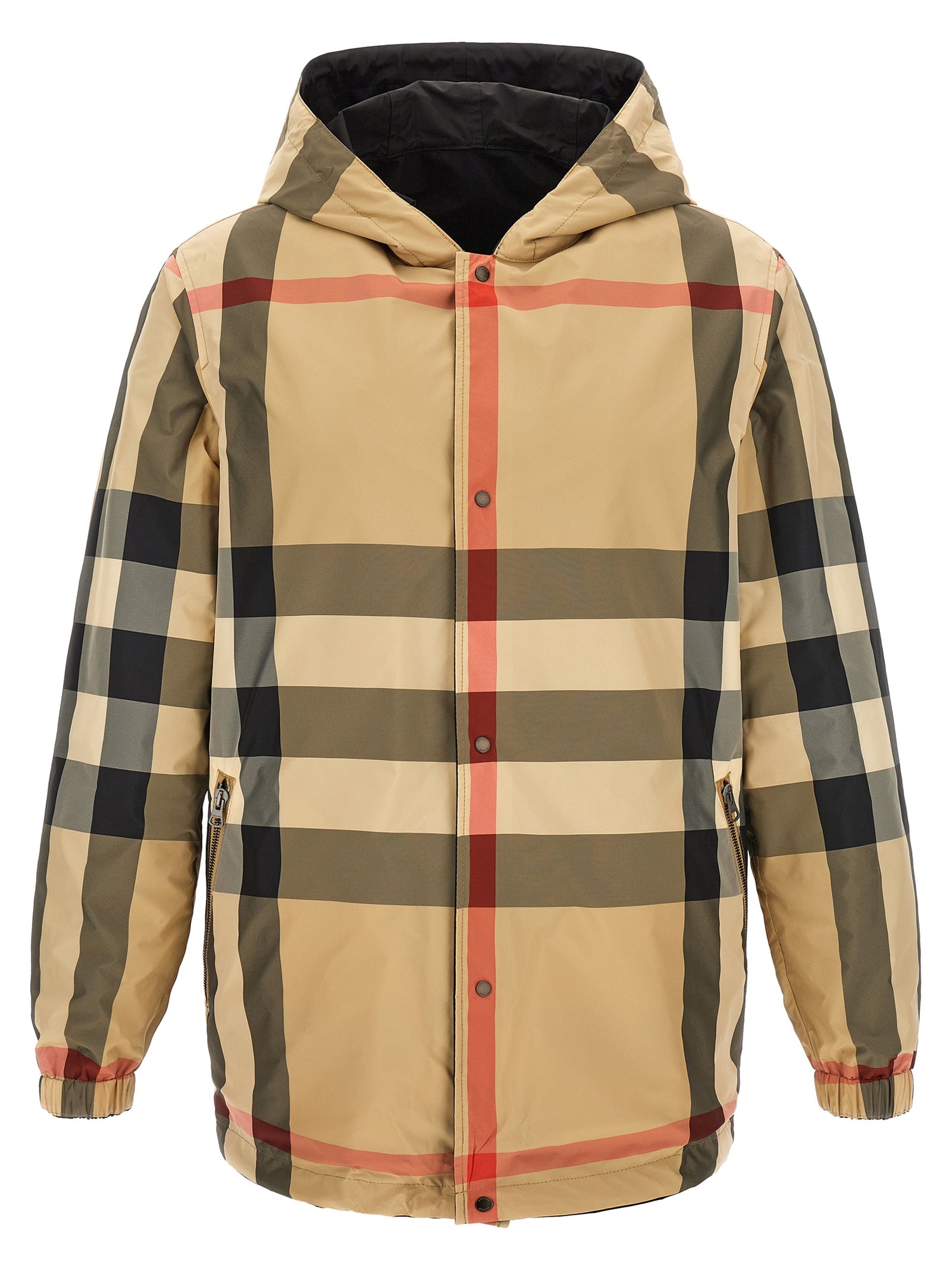 Burberry Black Polyester Coat for Men