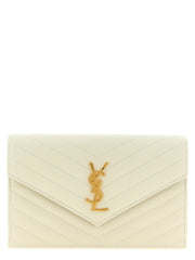 Saint Laurent White Calfskin Clutch Bag