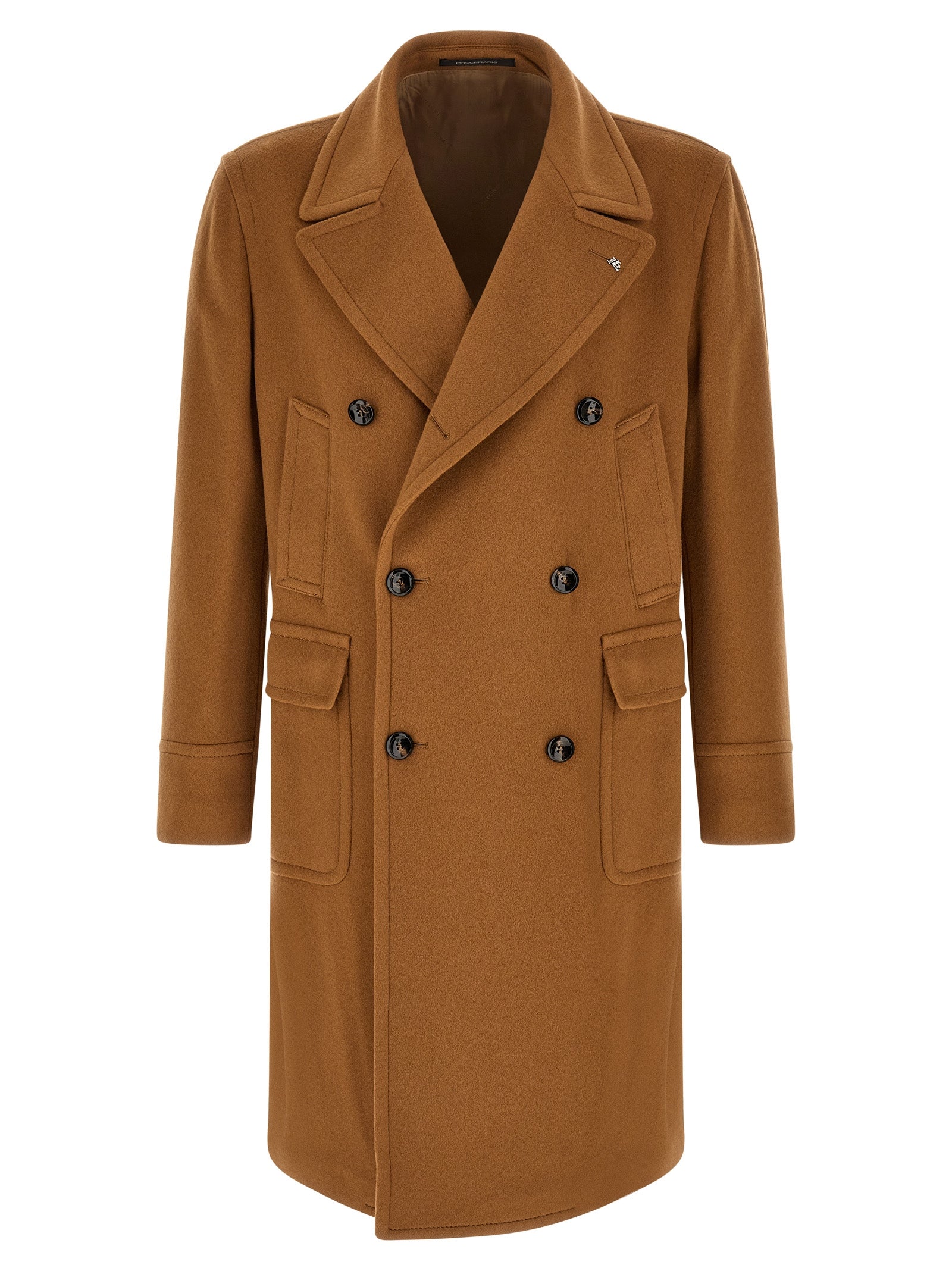 Tagliatore Brown Cashmere Coat for Men