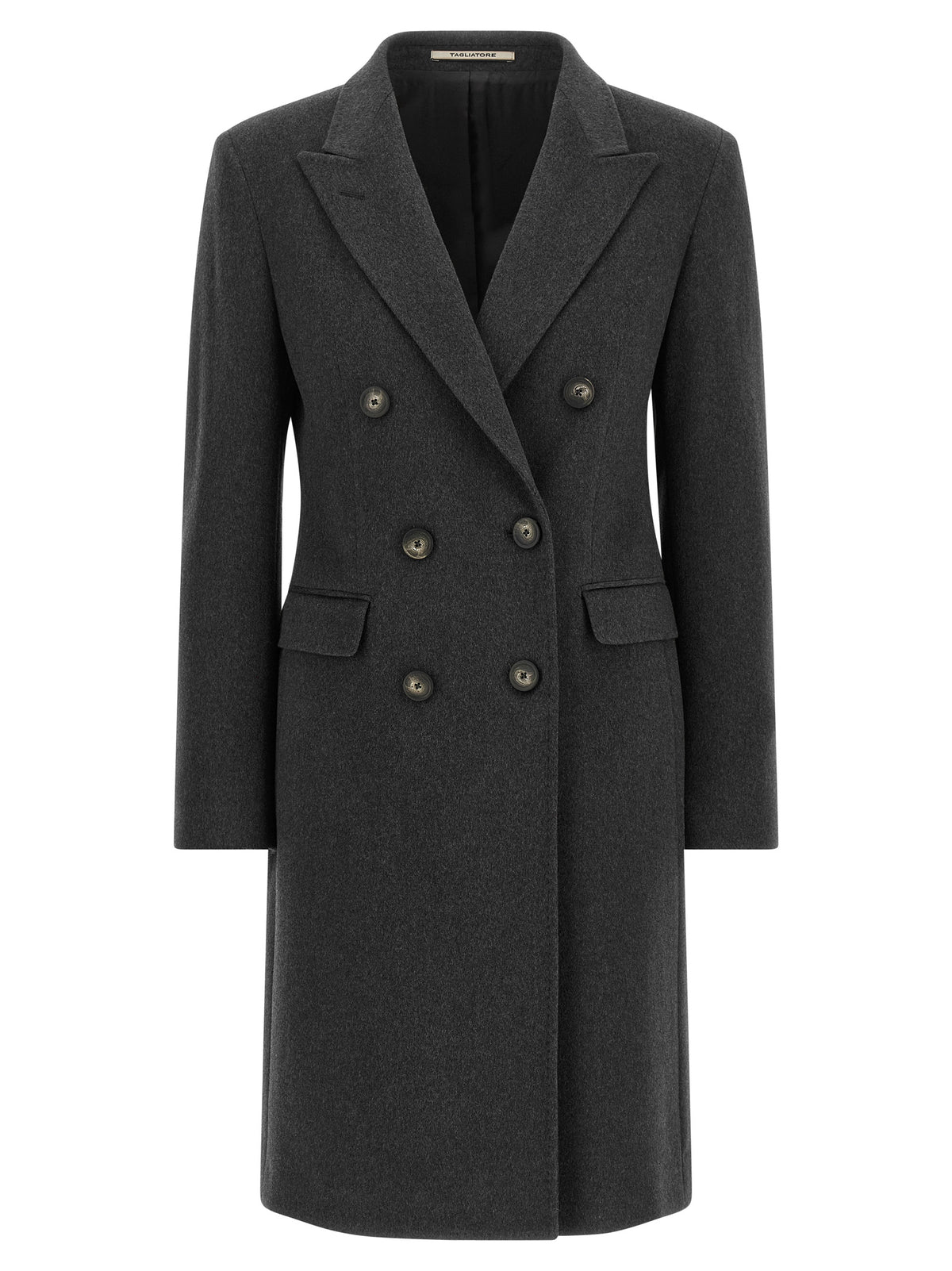 Tagliatore Gray Virgin Wool Coat for Women