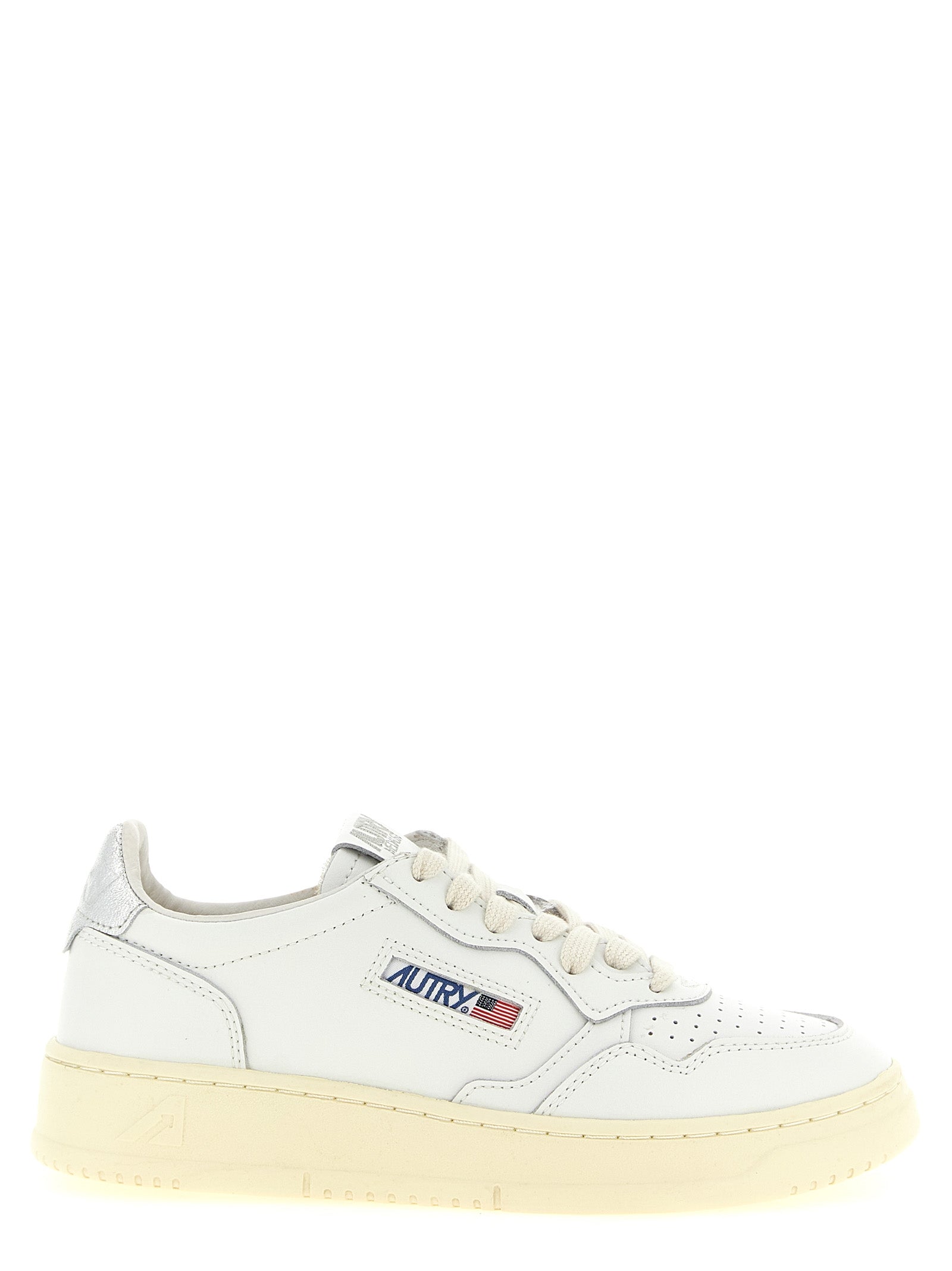 Autry Silver Cowhide Low Top Sneakers for Women
