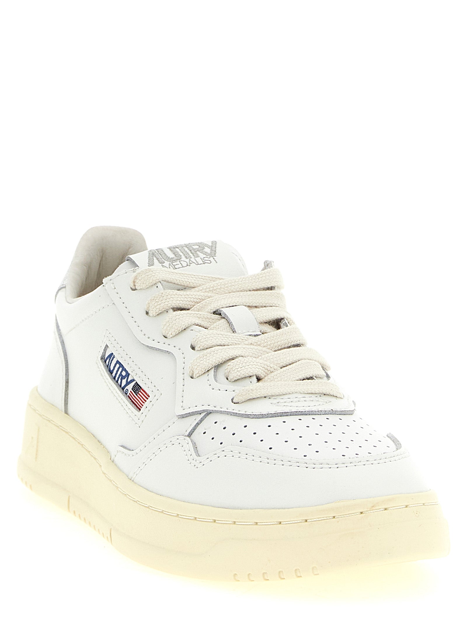 Autry Silver Cowhide Low Top Sneakers for Women