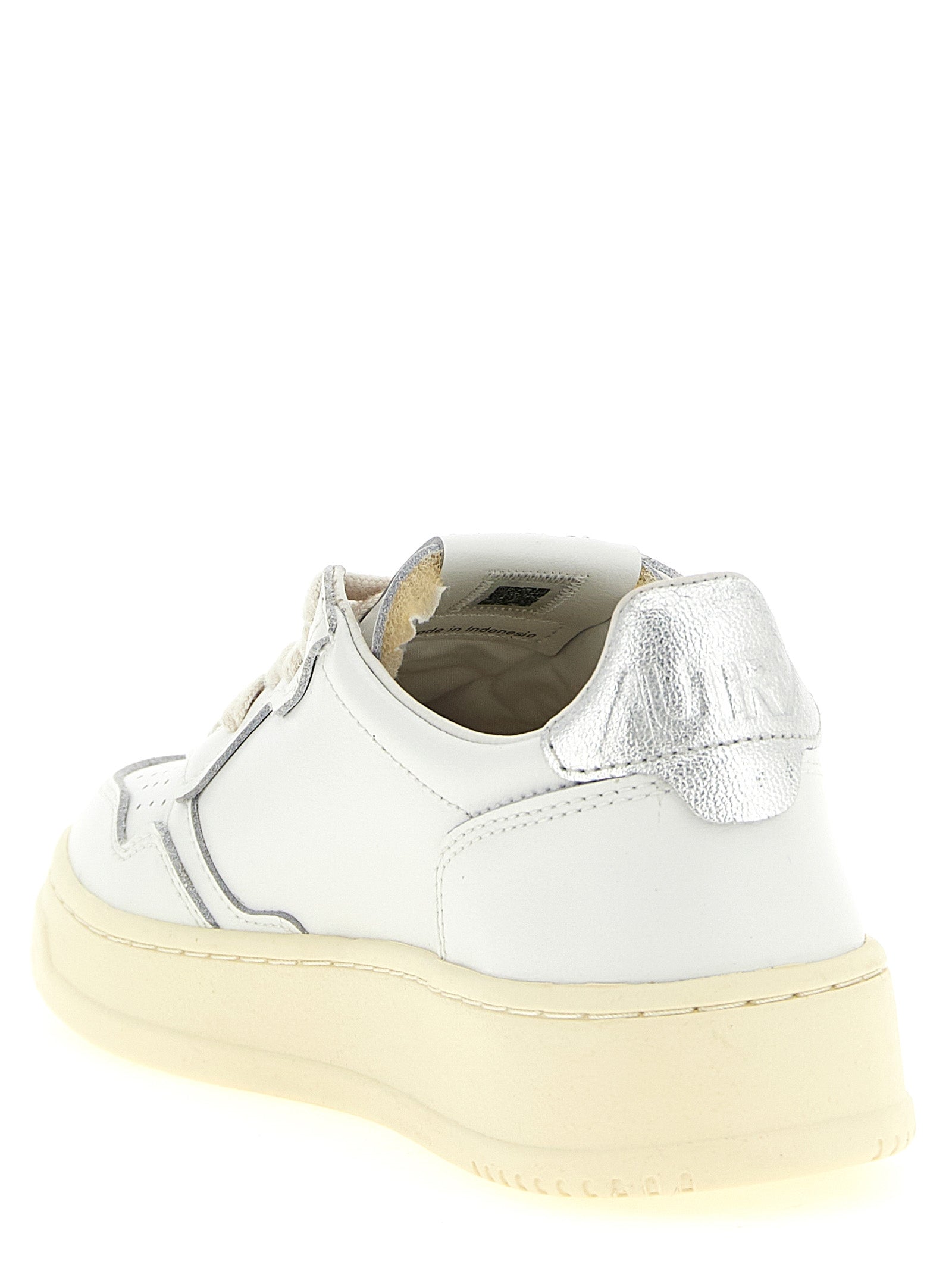 Autry Silver Cowhide Low Top Sneakers for Women