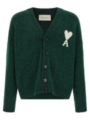 Ami Paris Bicolor Alpaca Leather Cardigan for Men