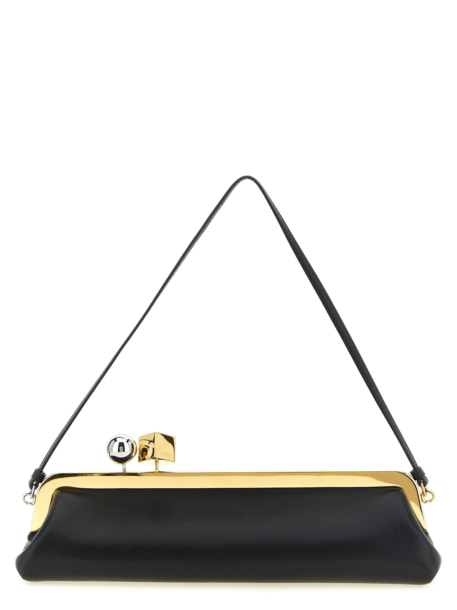 Jacquemus Black Lamb Leather Clutch Bag for Women