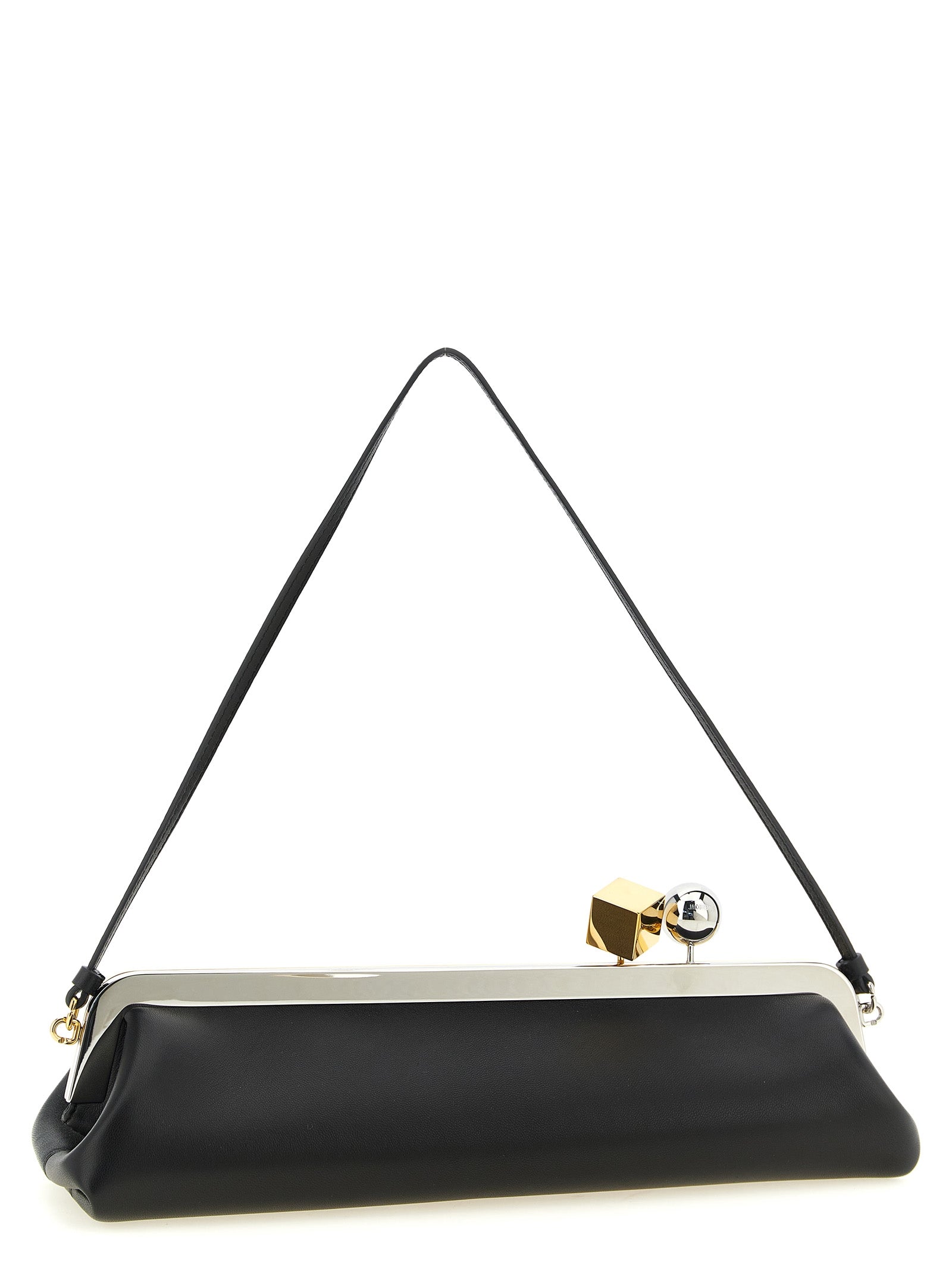 Jacquemus Black Lamb Leather Clutch Bag for Women