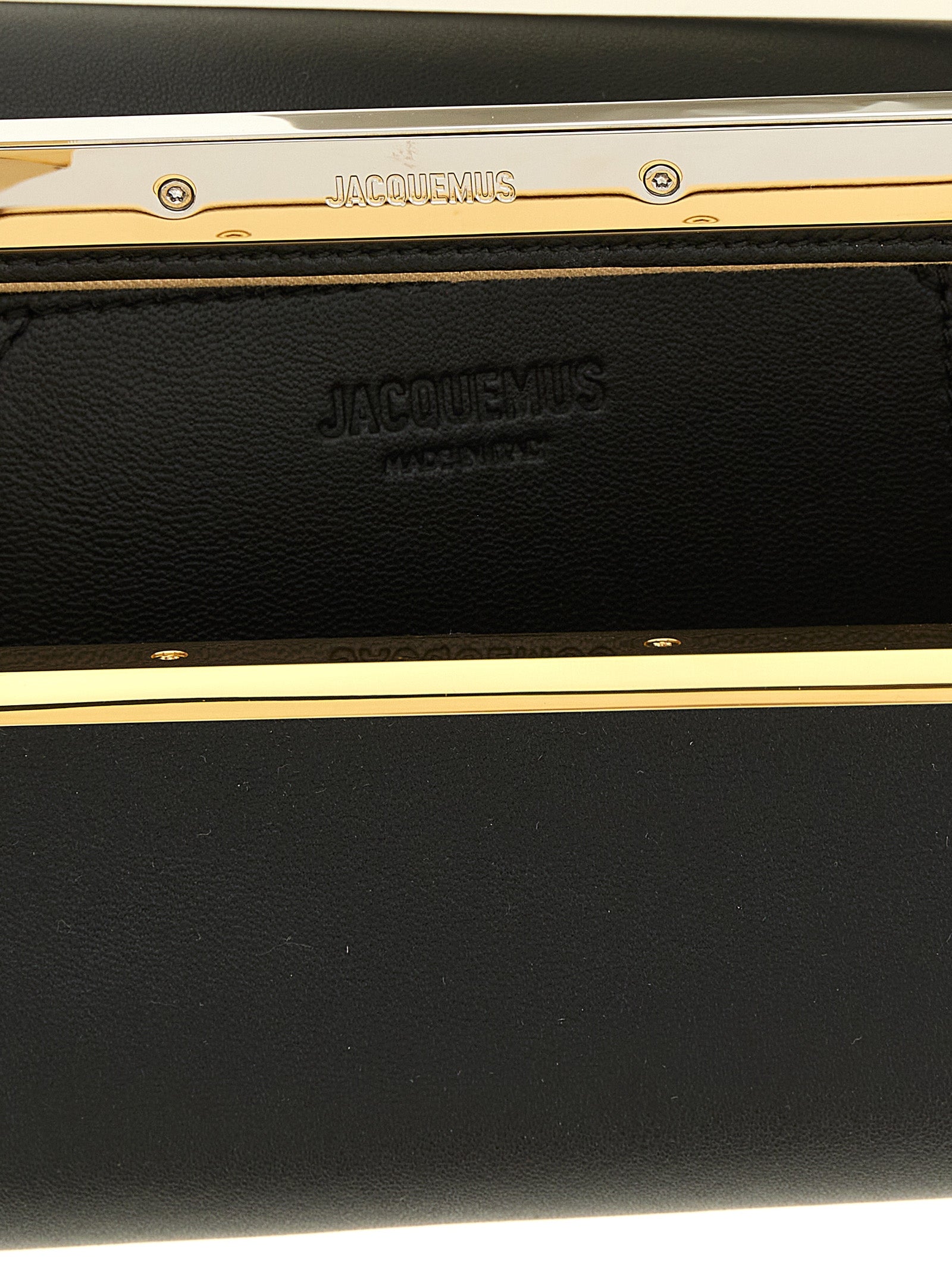Jacquemus Black Lamb Leather Clutch Bag for Women