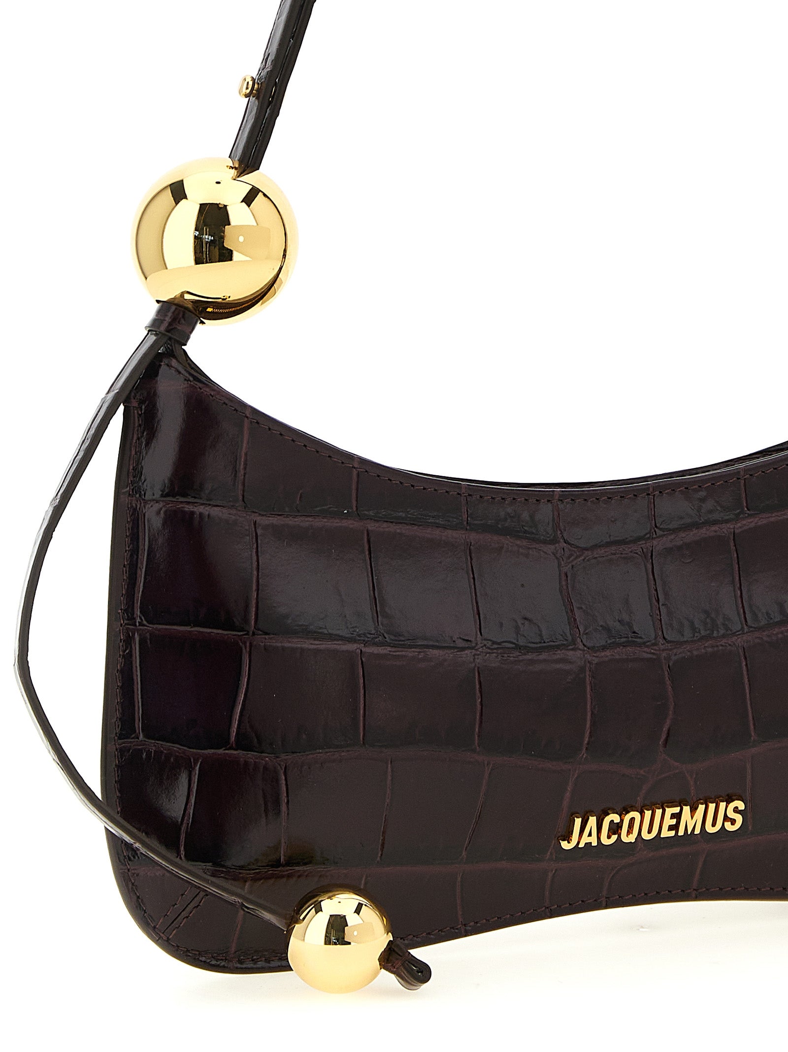 Jacquemus Bordeaux Calfskin Shoulder Bag for Women