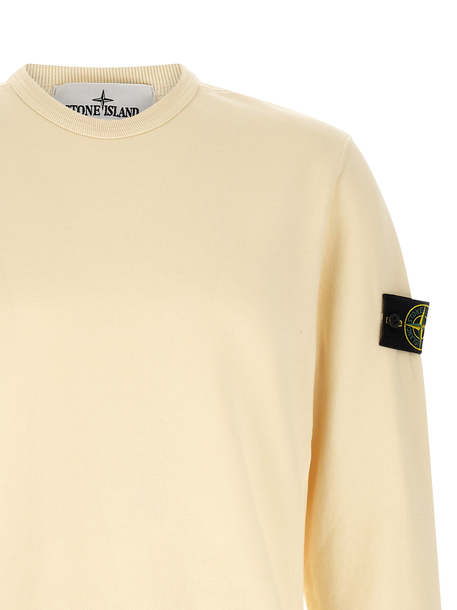 Stone Island White Cotton Sweatshirt for Men