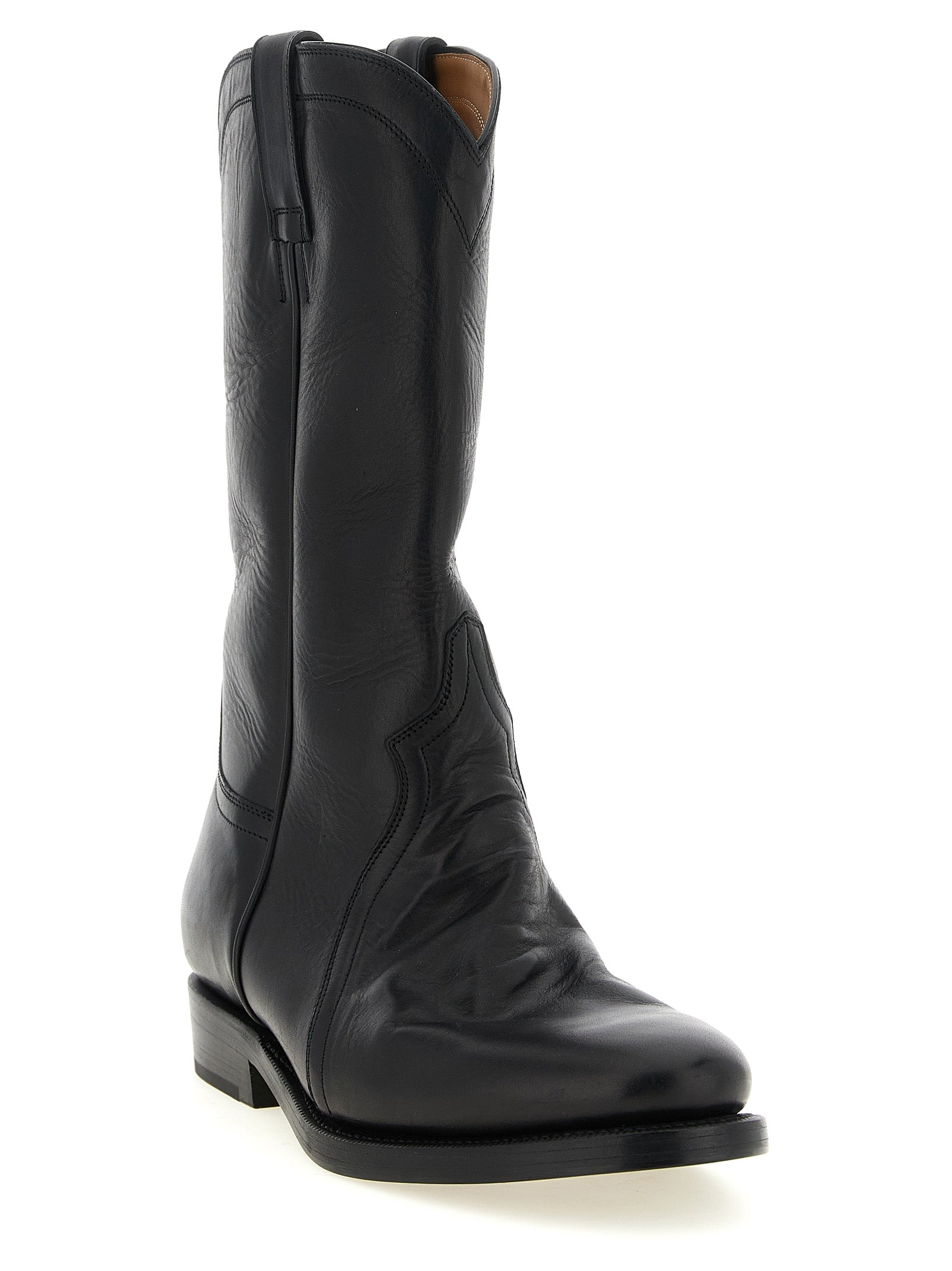 JIL SANDER Black Calfskin Over The Knee for Men