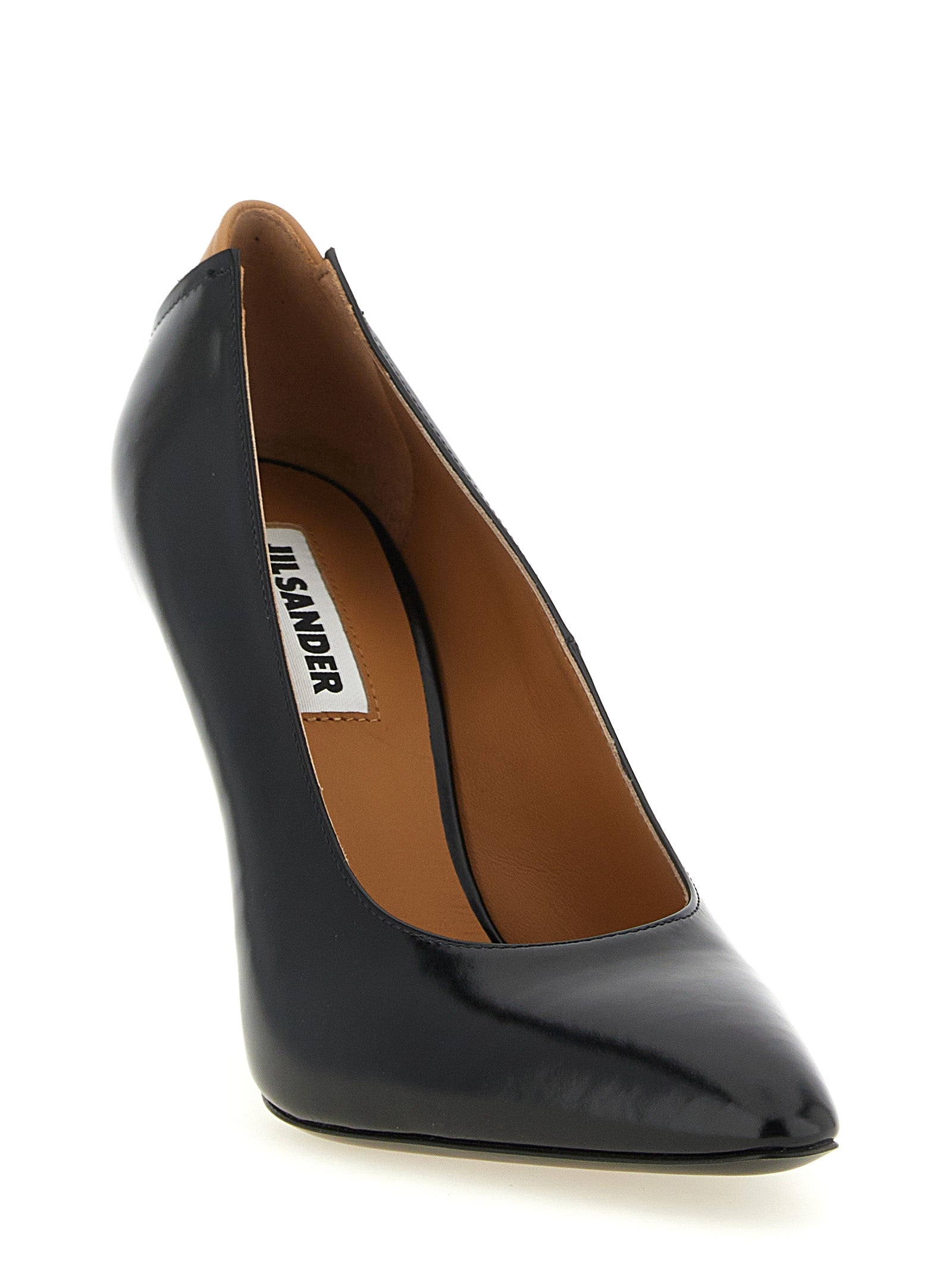 JIL SANDER Black Calfskin High Heel Pumps for Women