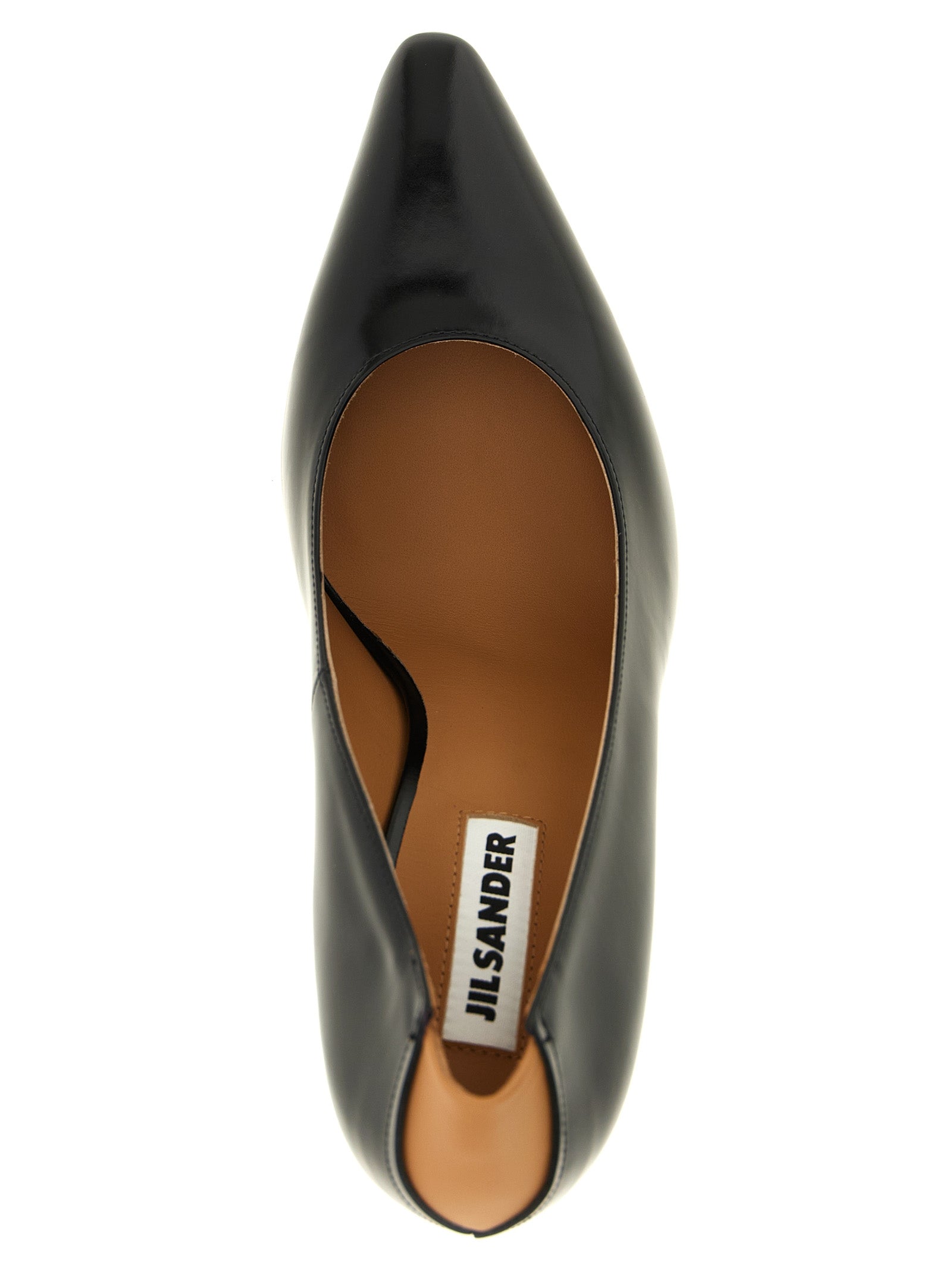 JIL SANDER Black Calfskin High Heel Pumps for Women