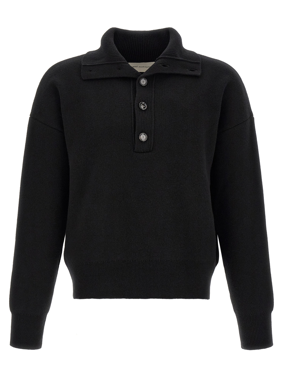 Ami Paris Black Wool Cardigan for Men