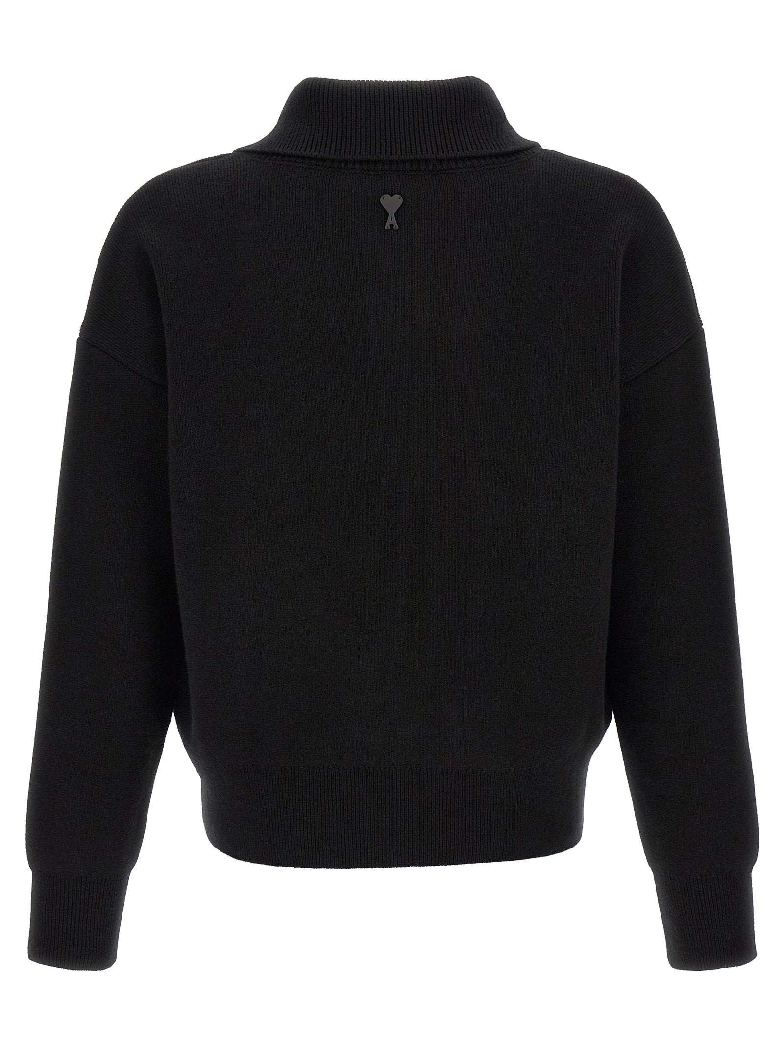 Ami Paris Black Wool Cardigan for Men