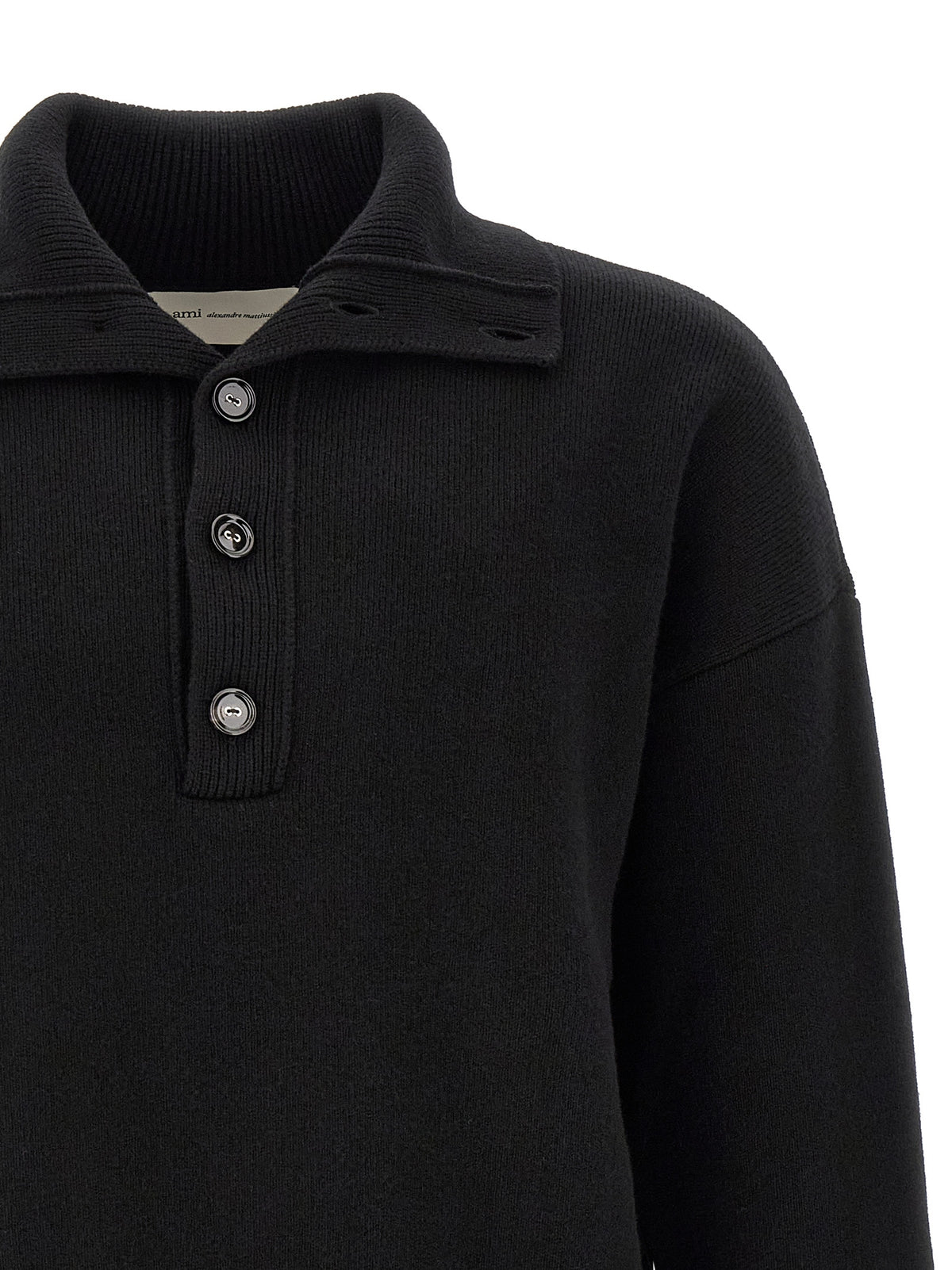 Ami Paris Black Wool Cardigan for Men