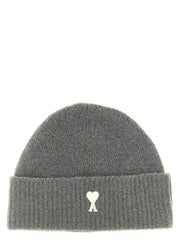Ami Paris Gray Alpaca Leather Beanie