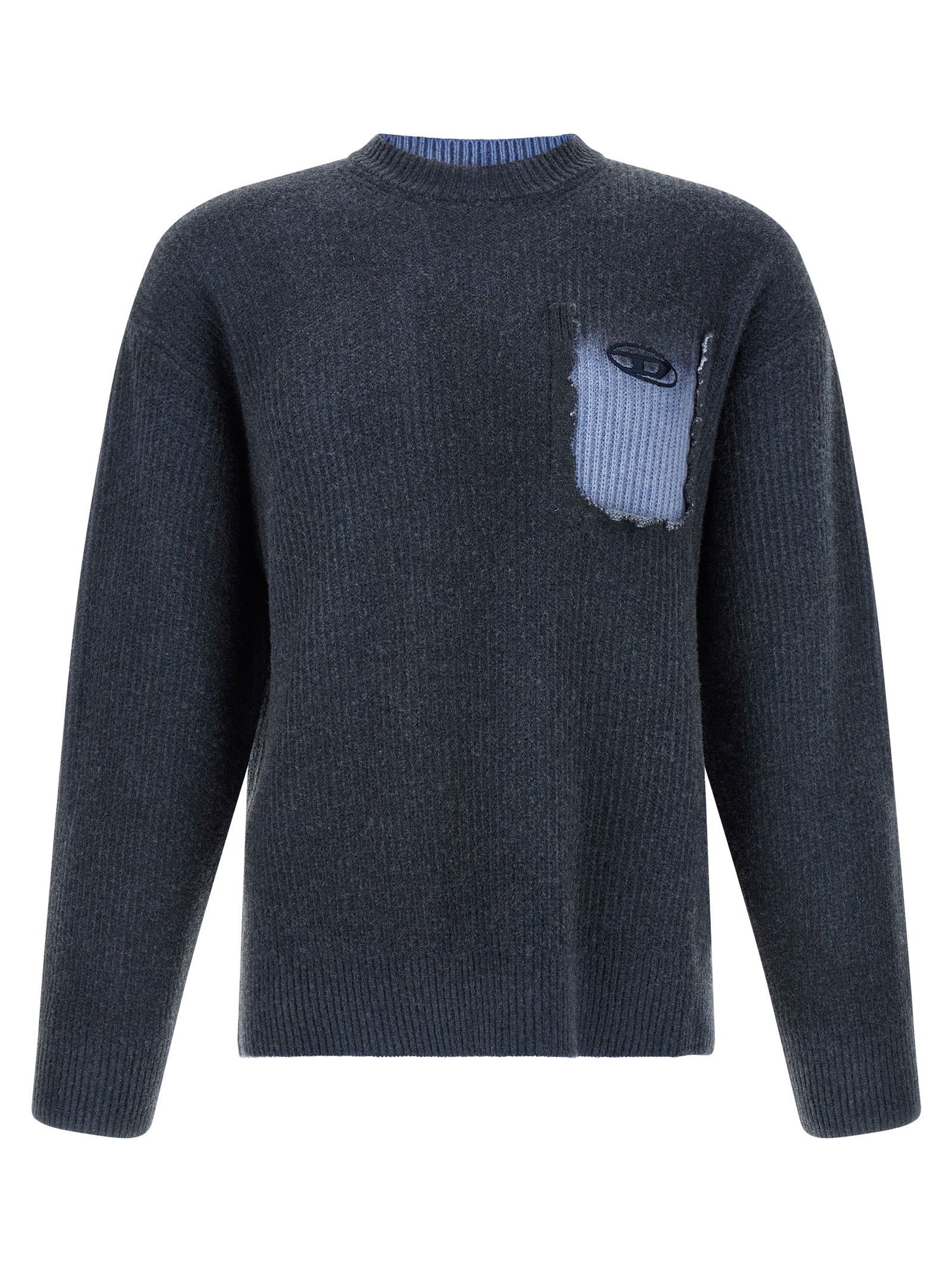 Diesel Blue Wool Cardigan for Men