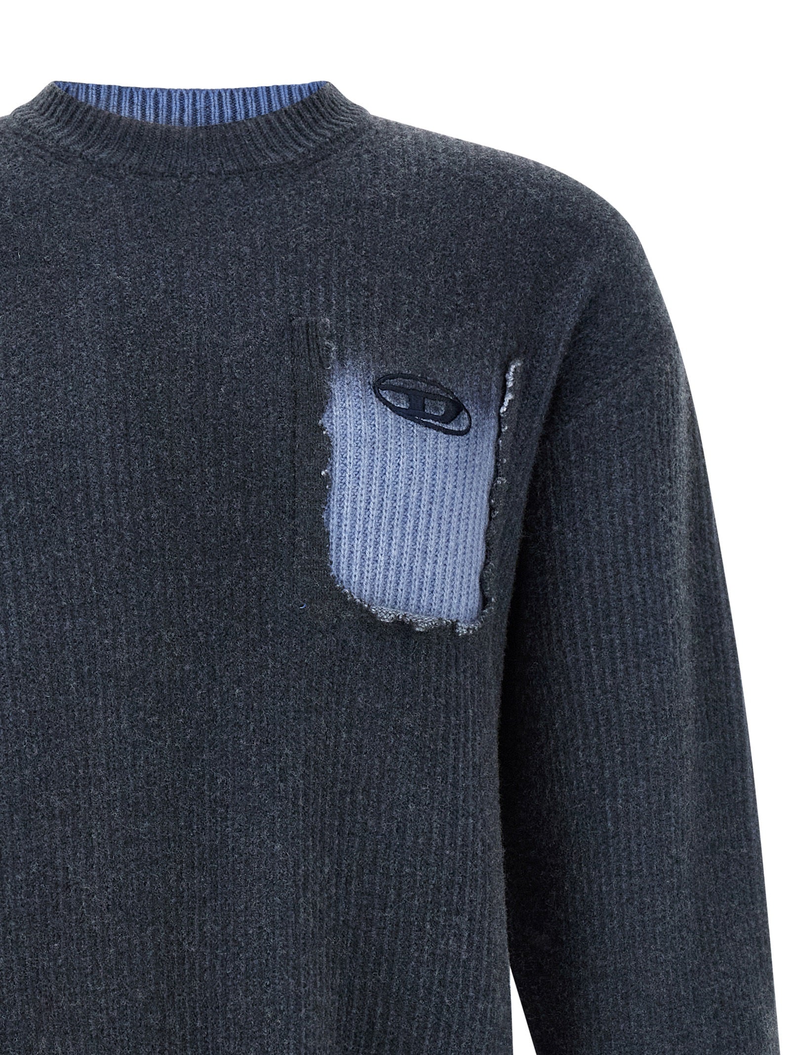 Diesel Blue Wool Cardigan for Men