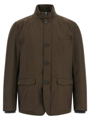 Herno Brown Polyester Full-Length Jacket for Men