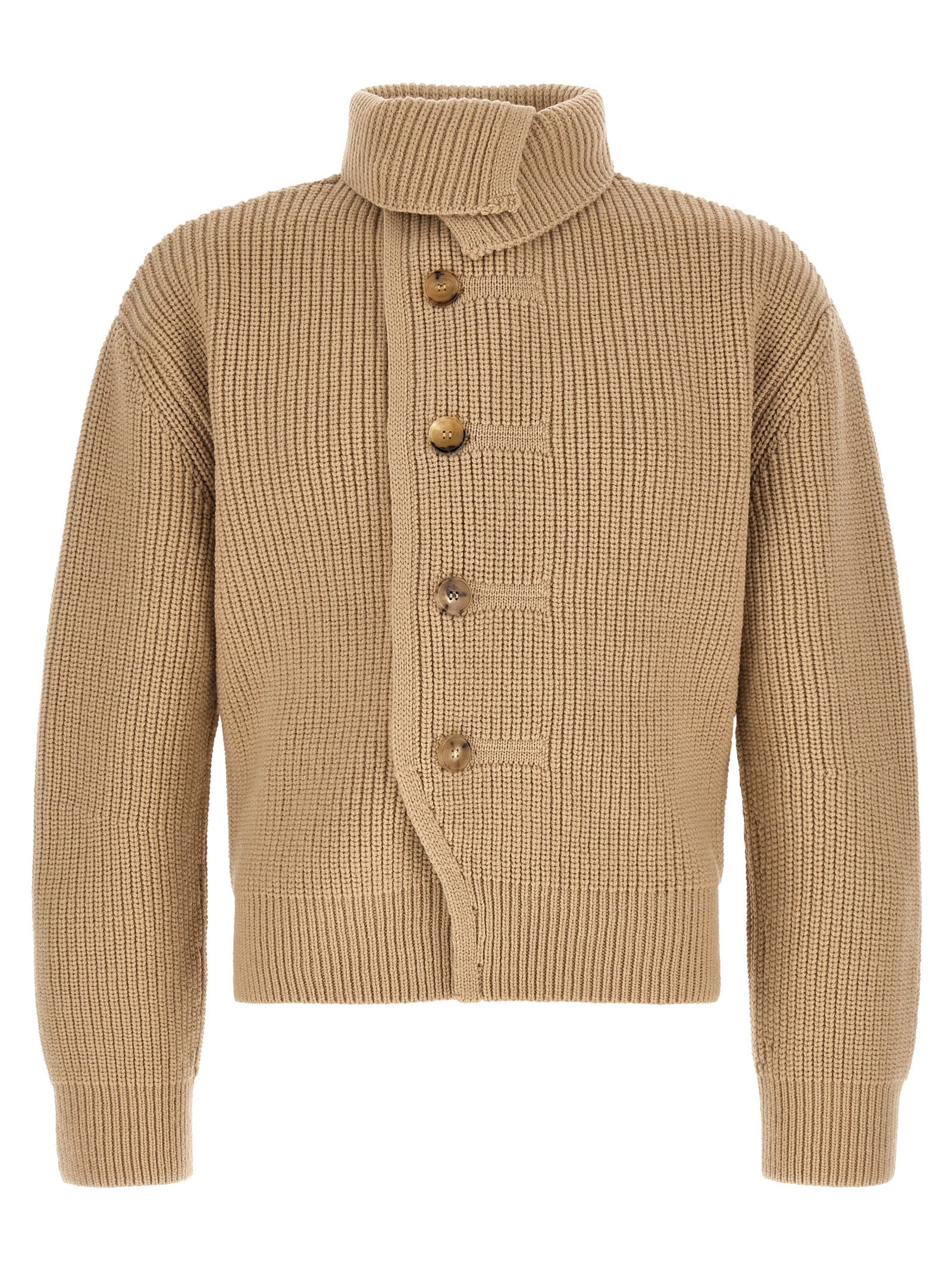 Dries Van Noten Beige Wool Cardigan for Men