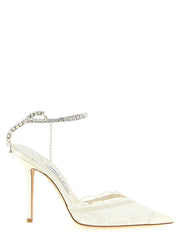Jimmy Choo White Tencel High Heel Pumps for Women