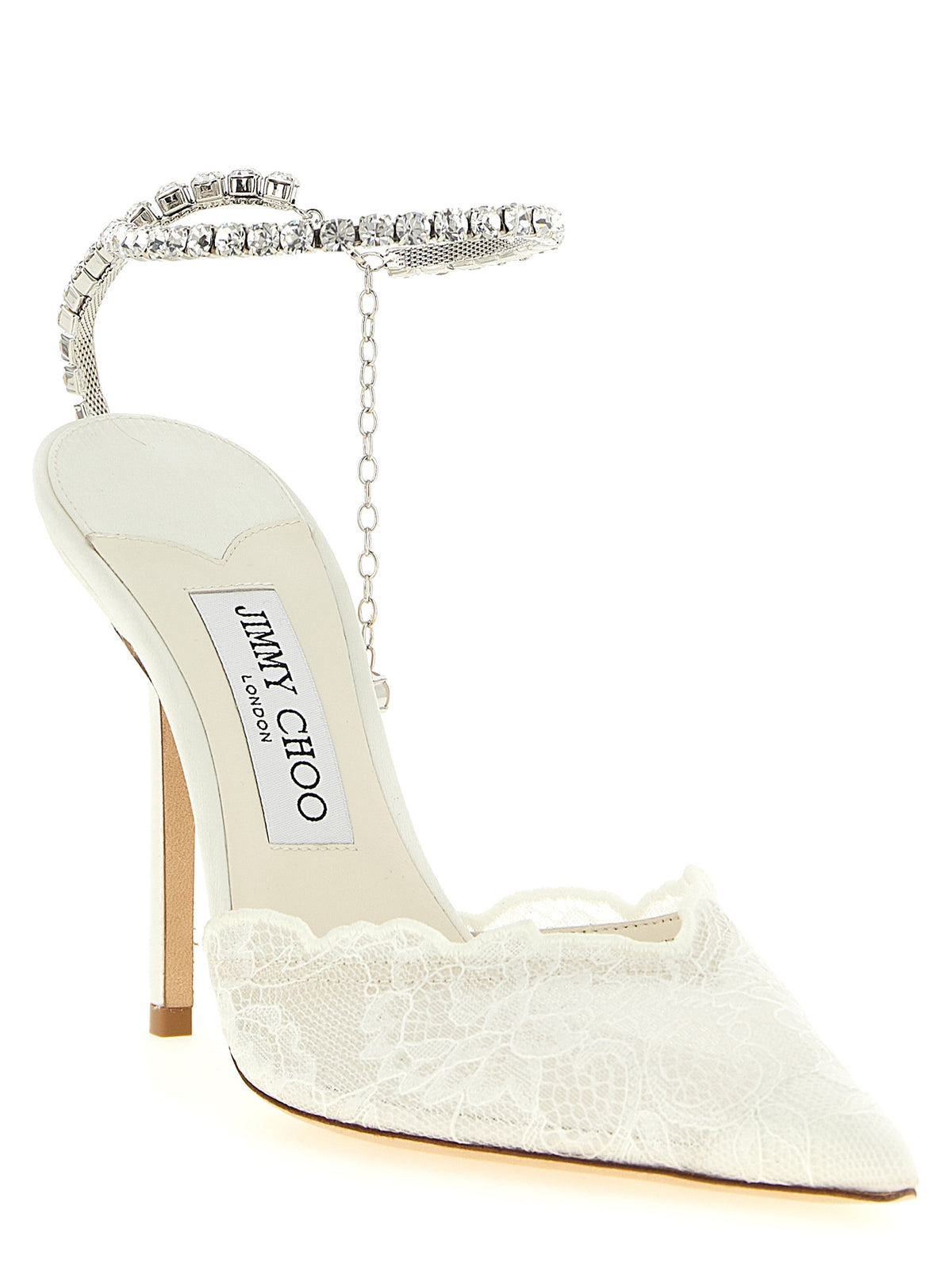 Jimmy Choo White Tencel High Heel Pumps for Women