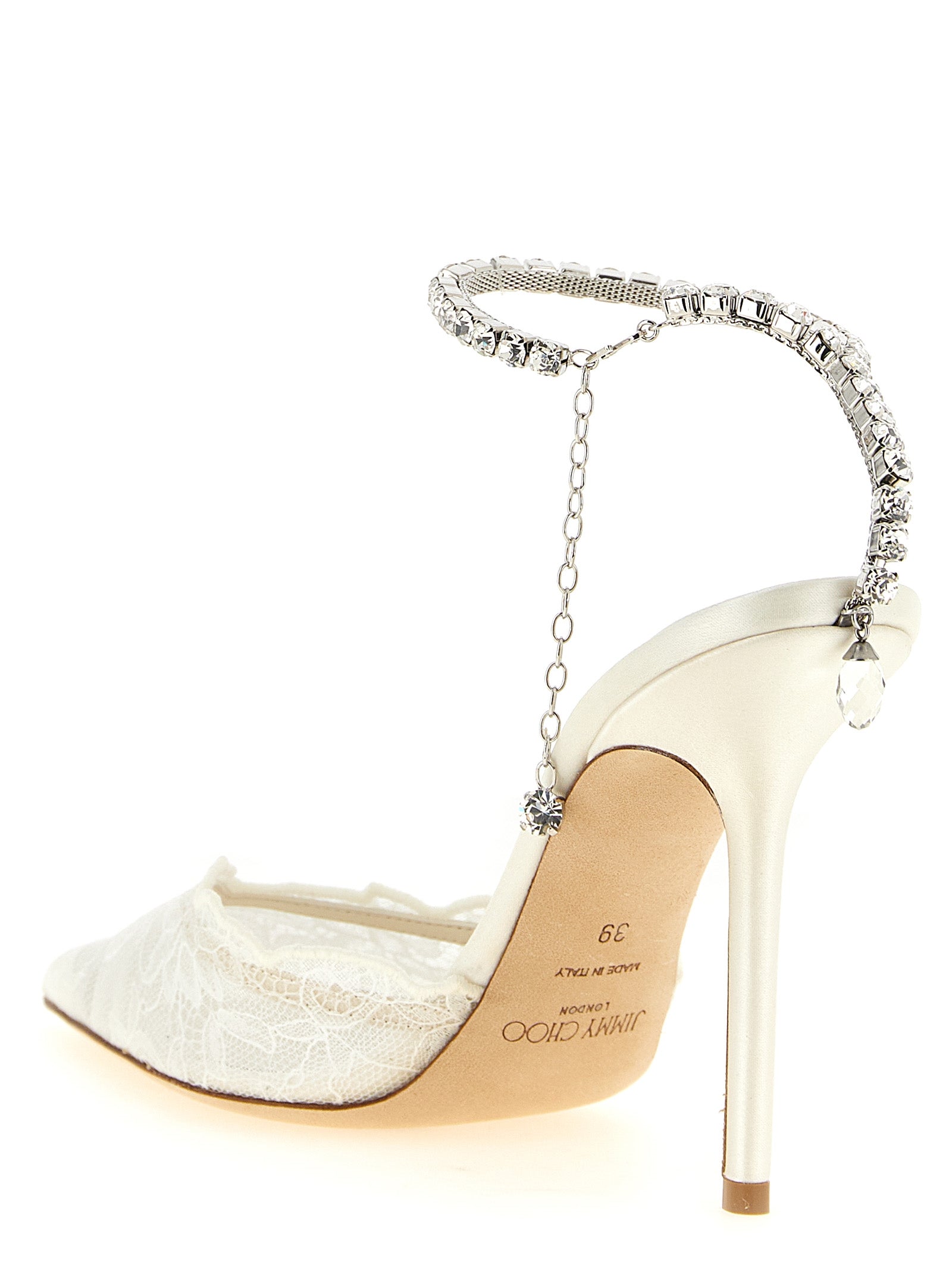 Jimmy Choo White Tencel High Heel Pumps for Women