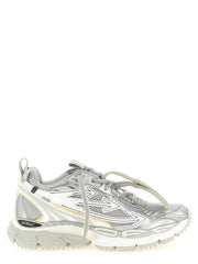 Off-White Gray Polyethylene Athletic Sneakers for Women