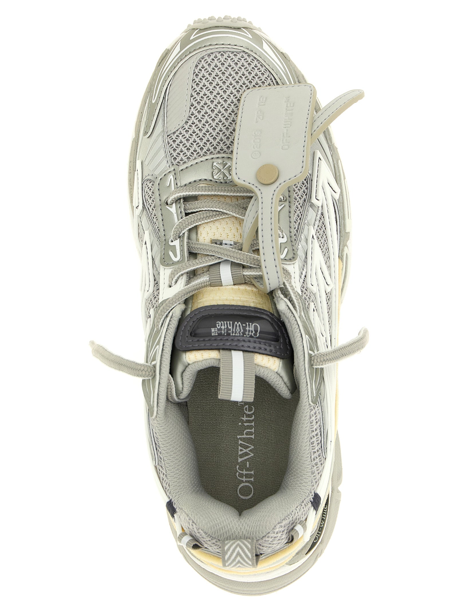 Off-White Gray Polyethylene Athletic Sneakers for Women