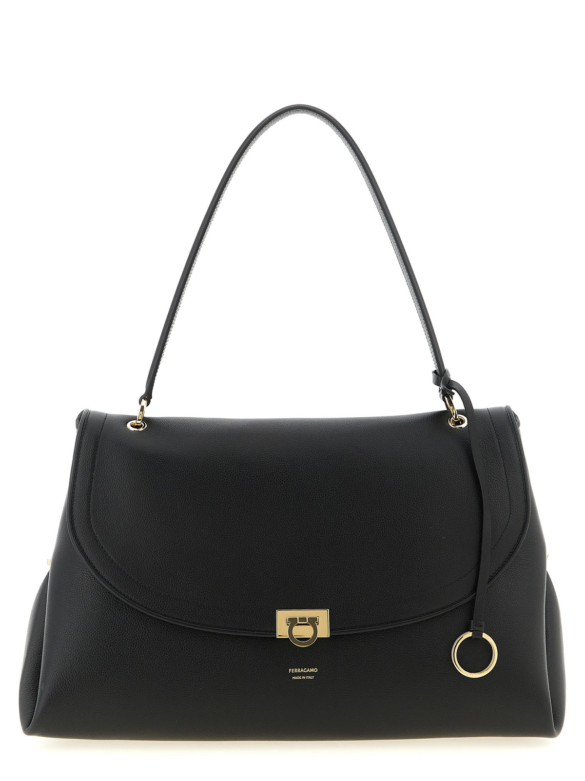 Ferragamo Black Calfskin Shoulder Bag for Women