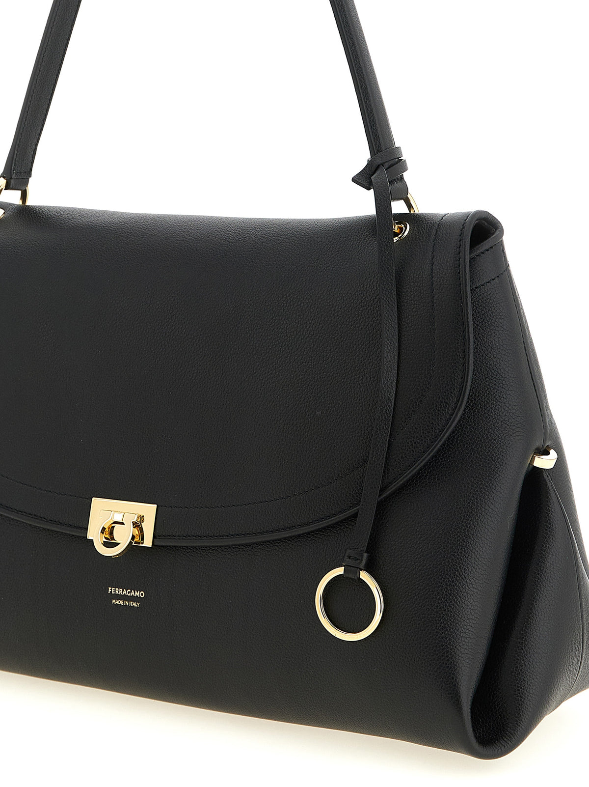 Ferragamo Black Calfskin Shoulder Bag for Women