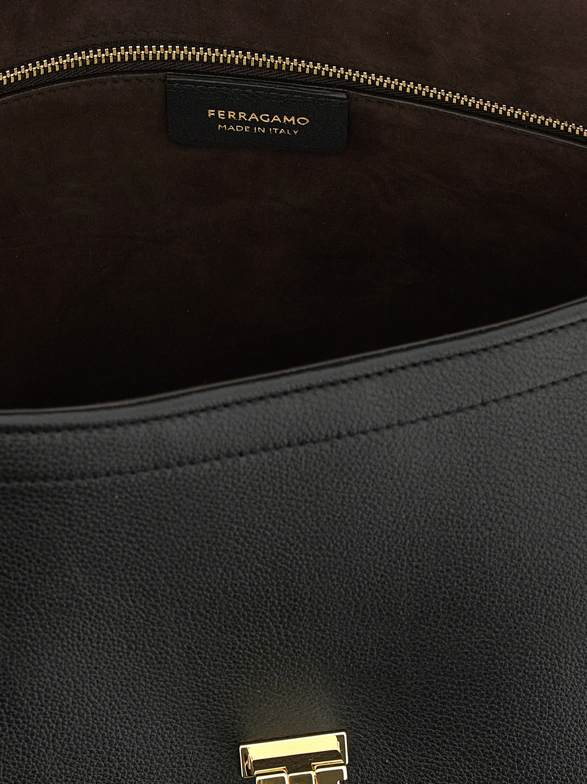 Ferragamo Black Calfskin Shoulder Bag for Women
