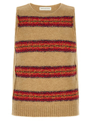 Dries Van Noten Beige Wool Sleeveles Sweater